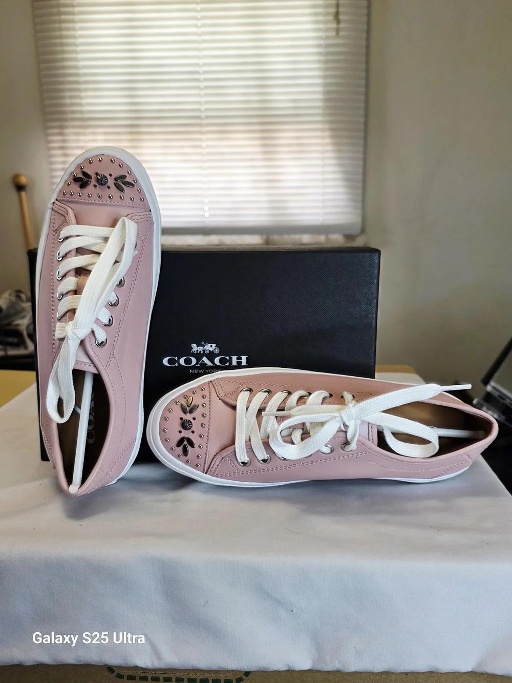 COACH Elle Matte Calf Leather Sneakers In Pink/Pink Size  7M